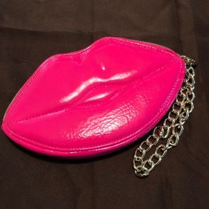 Hot Pink Lip Shaped Betsy Johnson purse